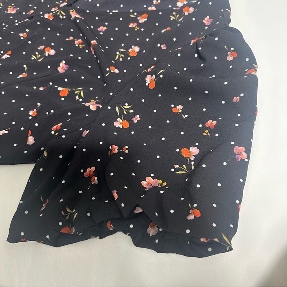 City Chic Spot The Petal Black Floral polka dot print Relaxed fit Button Up XXL - Picture 7 of 15